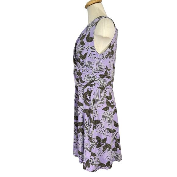 Lands End Dress Womens Size XL Petite Surplice Purple Faux Wrap Sleeveless - Picture 3 of 14